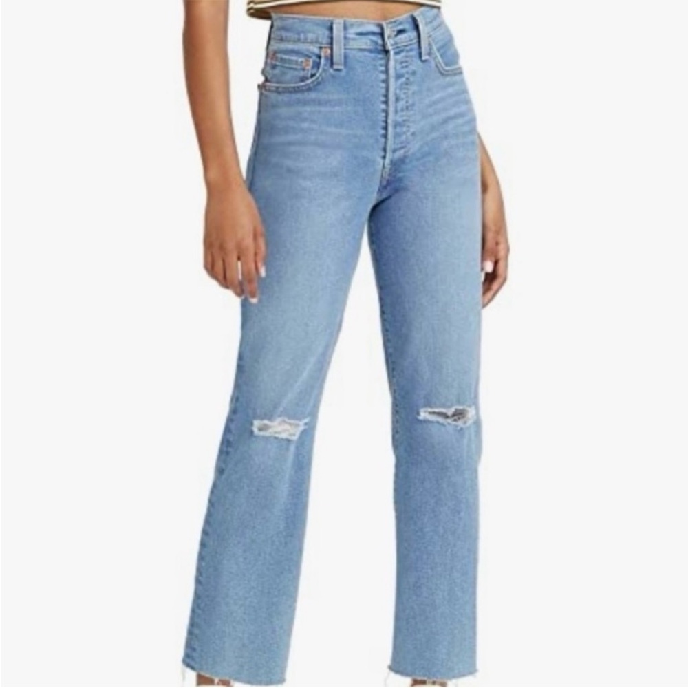 Levi's Ribcage Light Blue Women's Straight Ankke Jeans